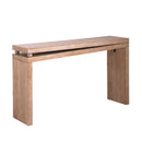 Slim Console Table, Narrow Entryway Table With Bead Detail - Light Natural / Natural