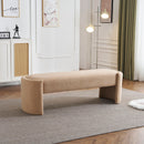 Simple Long Ottoman Bench - Light Camel