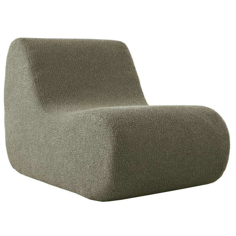 Curved Lounge Chair With Ottoman And High Resilience Foam