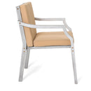 6 Person Outdoor Wooden Dining Set With Umbrella Hole And Removable Cushions For Patio - Gray