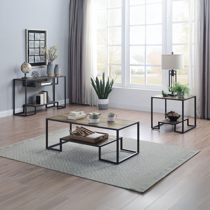 Idella - Coffee Table - Rustic Oak & Black