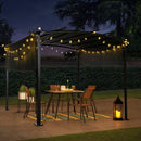 Outdoor Patio Pergola Gazebo - Steel Frame Sun Shelter With Retractable Canopy