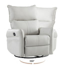 360° Modern Small Rocking Swivel Recliner Chair With Side Pocket