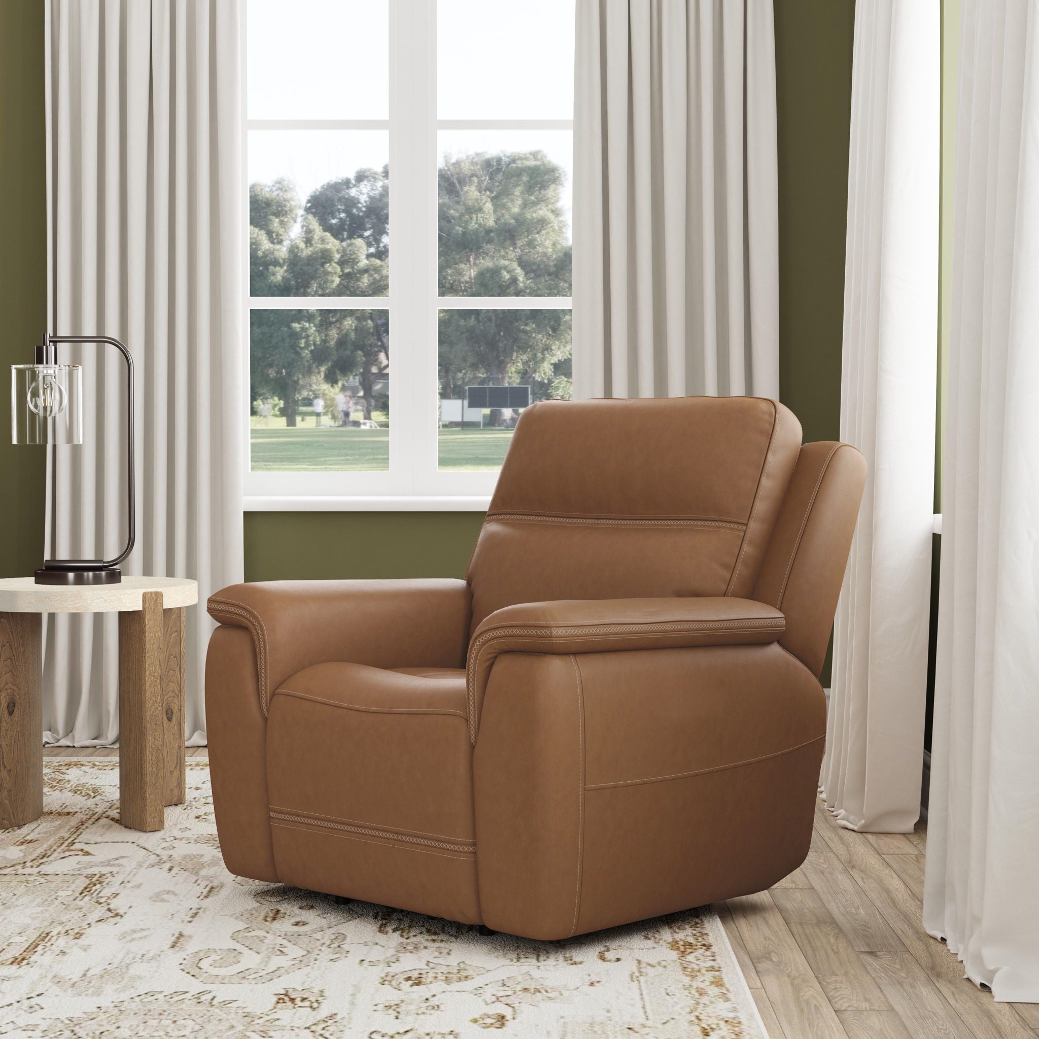Sawyer - Swivel Glider With Power Headrest, Lumbar, Heat & Massage