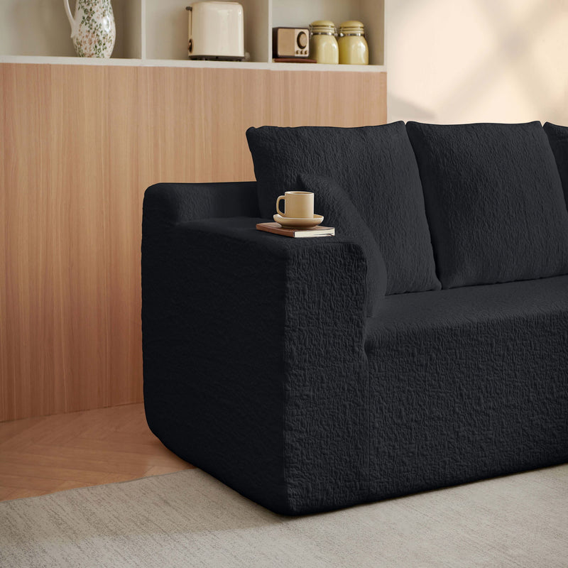 Modular Cloud Sectional Couch With L Shape Chaise - Black