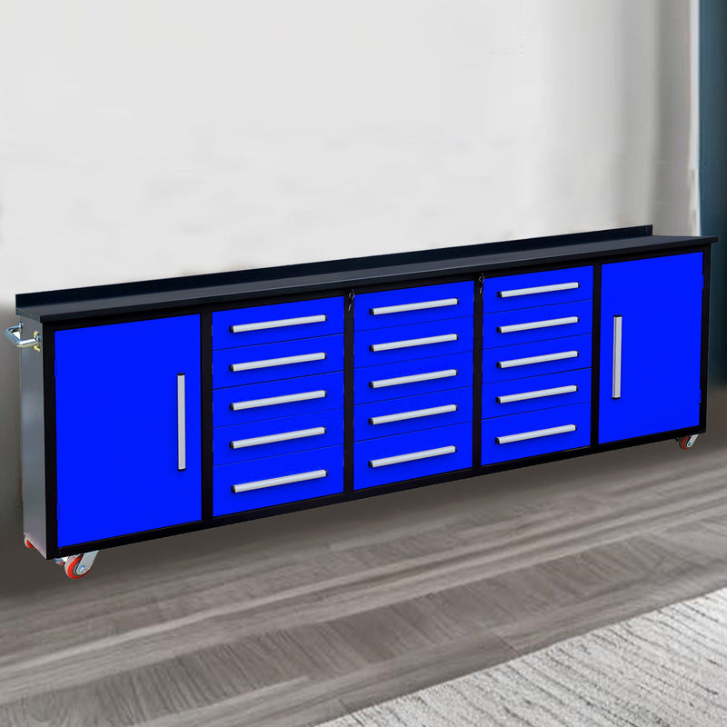 Storage Cabinet With Work Bench (15 Drawers & 2 Cabinets)