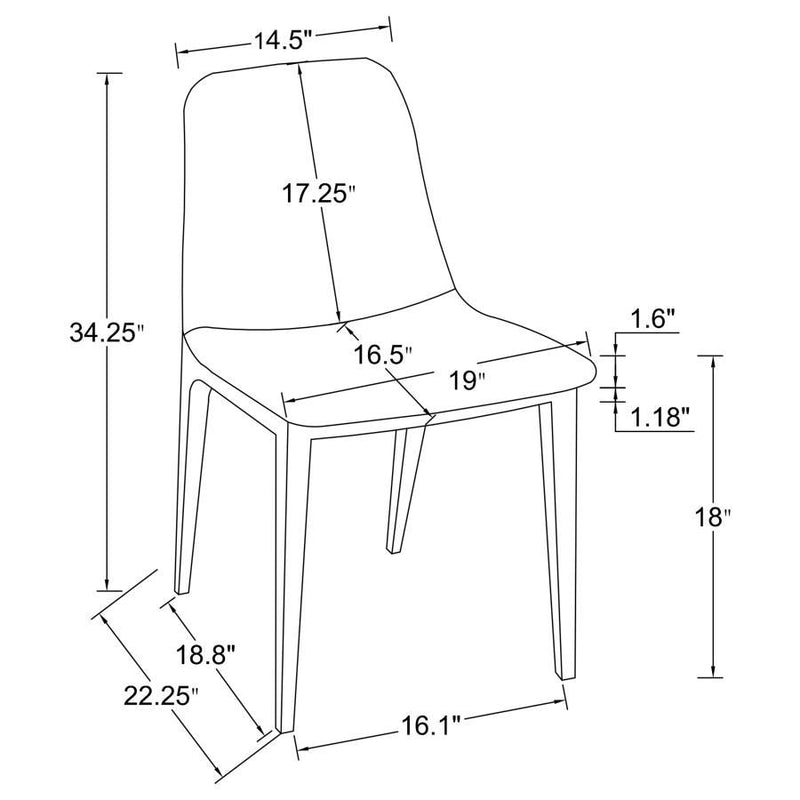 Irene - Upholstered Side Chairs (Set of 4) - Light Gray And Chrome