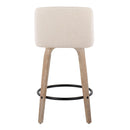 Toriano - Contemporary Fixed-Height Counter Stool & Swivel With Round Footrest (Set of 2)