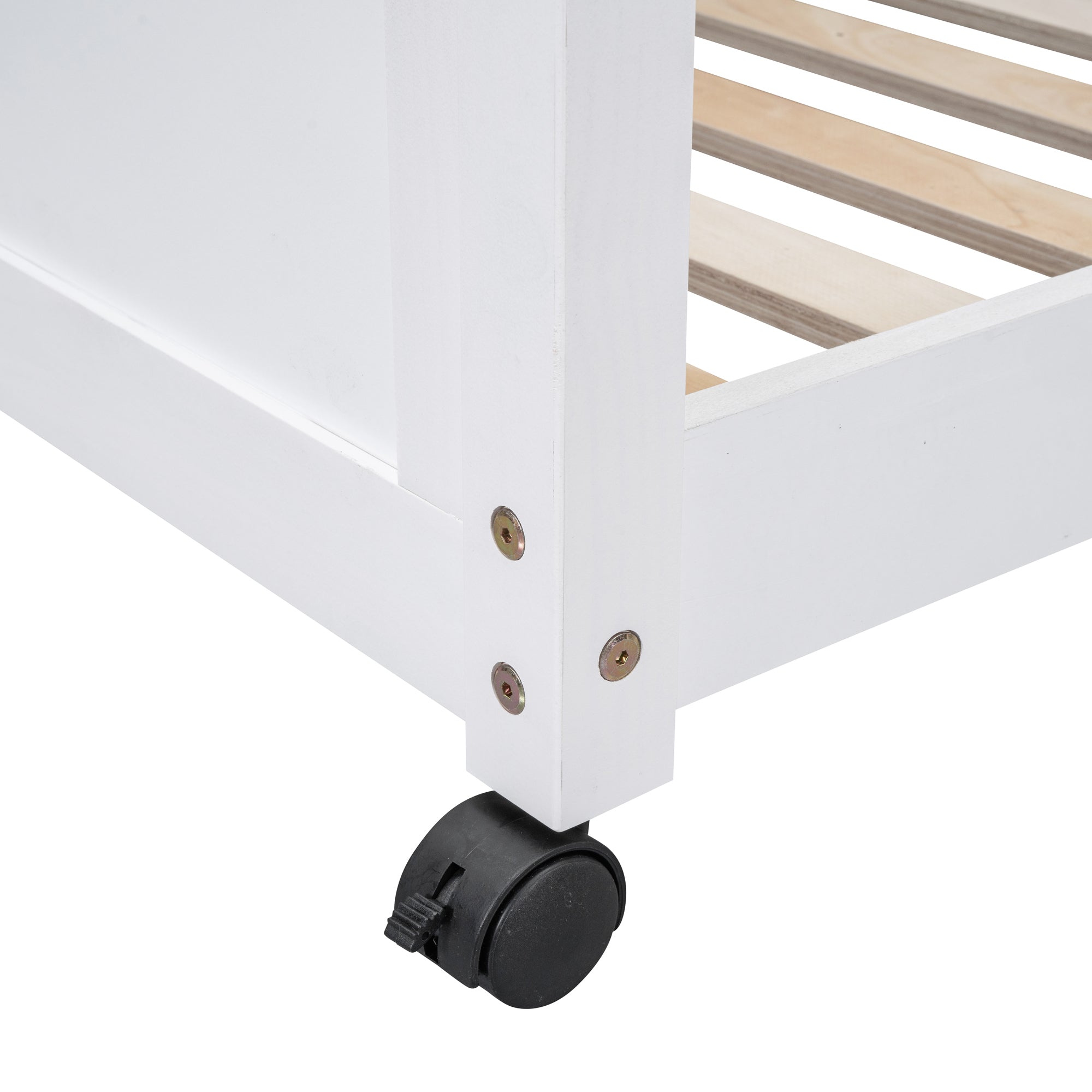 Full Over Full Bunk Bed with Desk, White - Atlantic Fine Furniture Melbourne FL