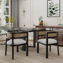 Contemporary Dining Chair Set With Rattan Backrest