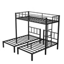 Twin over Twin & Twin Bunk Beds for 3, Twin XL over Twin & Twin Bunk Bed Metal Triple Bunk Bed, Black(Pre-sale date: February 8th.)