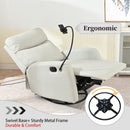 Rocking Recliner Chair, 360 Degree Swivel Nursery Rocking Chair, Glider Chair, Modern Small Rocking Swivel Recliner Chair For Bedroom, Living Room Chair Home Theater Seat, Phone Holder - Light Gray