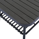 4 Piece Outdoor Patio Furniture Set, Metal Chairs With Woven Rope U Shaped Backrest