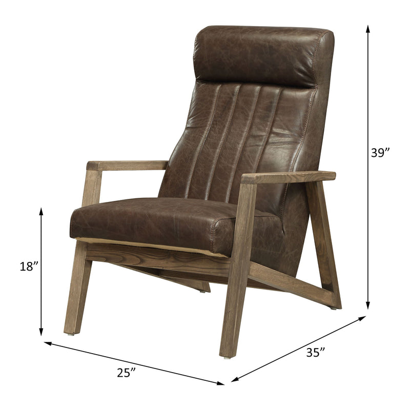 Emint - Accent Chair - Distress Chocolate Top Grain Leather
