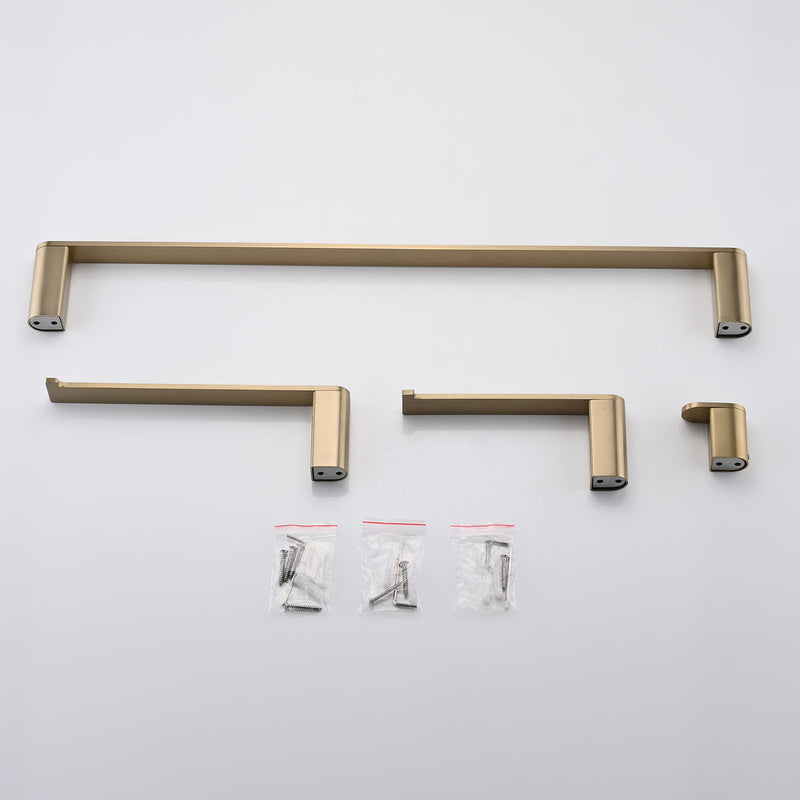 Modern Brushed Wall Mounted Bathroom Hardware Set With Robe Hook, Towel Rail, And Tissue Paper Holder