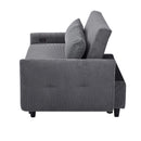 Pull-Out 2 Seat Modern Sleeper Sofa With 2 Throw Pillows And USB Ports