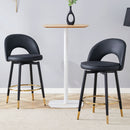 Modern Upholstered 360° Rotatable Bar Chair With Metal Legs For Dining Room (Set of 2)