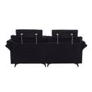 Modern Corduroy Deep Seat Sectional Sofa With Ottoman