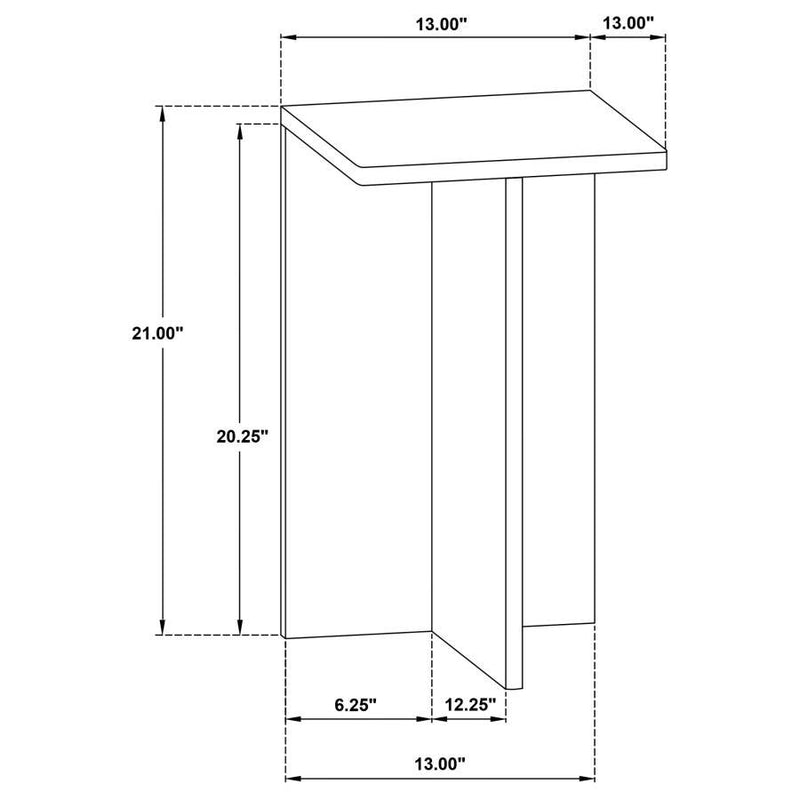 Bowdoin - Genuine Marble Accent Side Table - Gray
