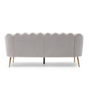 Modern Glam 3 Seater Sofa With Velvet Texture
