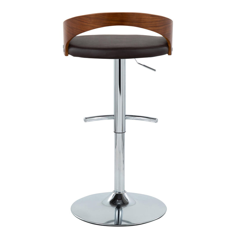 Grotto - Contemporary Adjustable Barstool & Swivel With Rounded T Footrest (Set of 2)