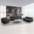 Eilene - Loveseat - Black Top Grain Leather