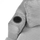 Single Sofa Couch With Storage Space, Movable Ottoman, USB Ports, Cup Holders, Phone Holder