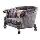 Versailles - Chair With 2 Pillows - Velvet & Antique Platinum