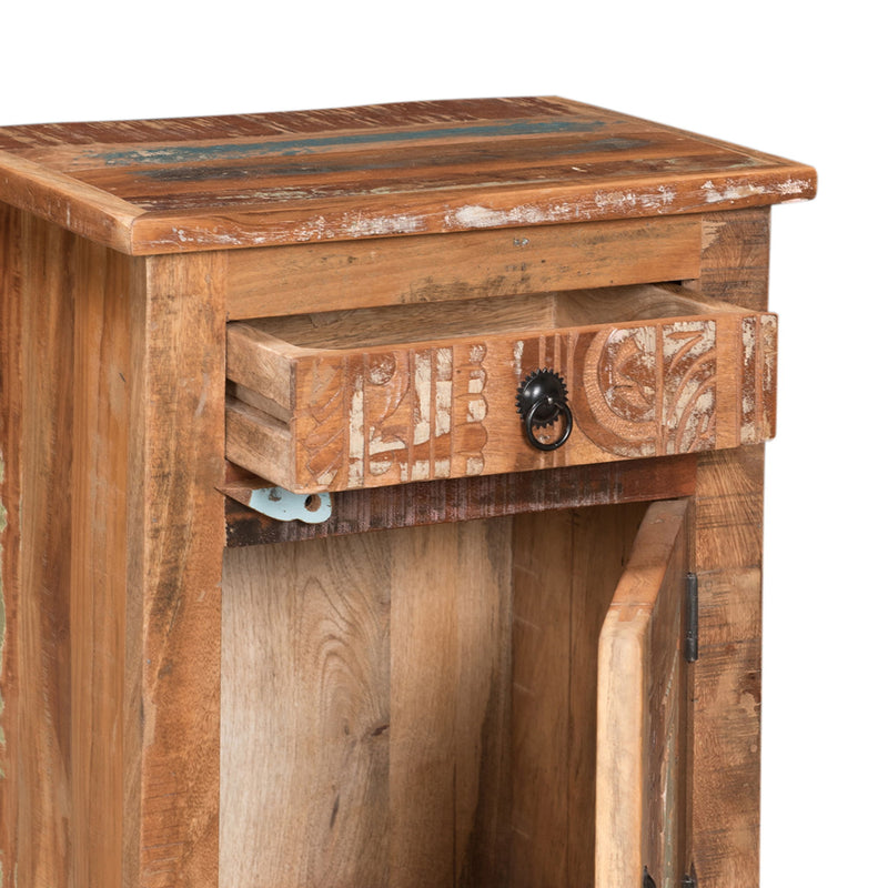 Carved Side Table - Natural