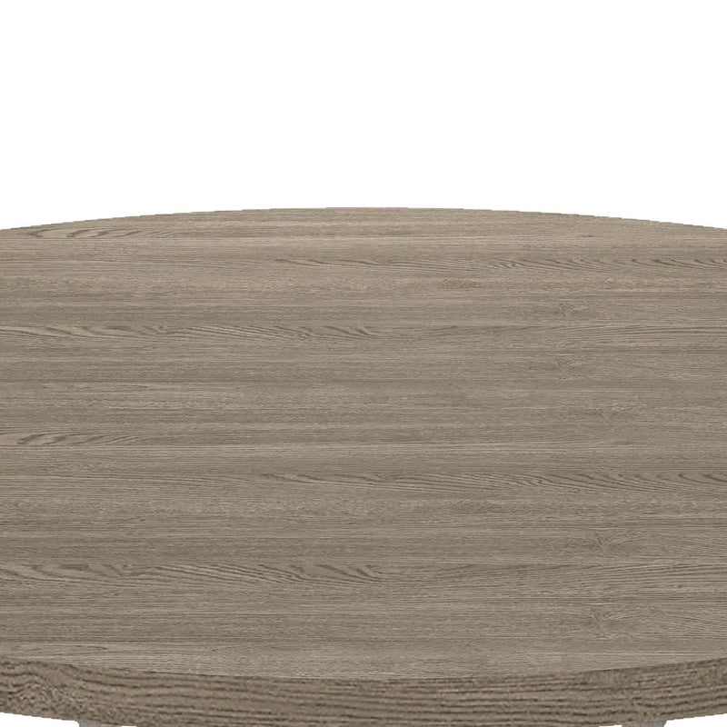 Tannen - Round Dining Table - White And Gray