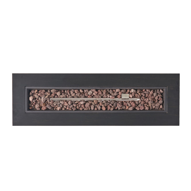 Modern Rectangular Iron Fire Pit 50,000 Btu