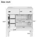 Bathroom Vanity With Ceramic Sink, 2 Doors 3 Drawers, Soft Close Design