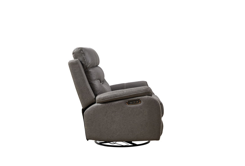 Dual Okin Motor Rocking And 240° Swivel Single Sofa Seat Recliner Chair Infinite Position, Head Rest With Power Function