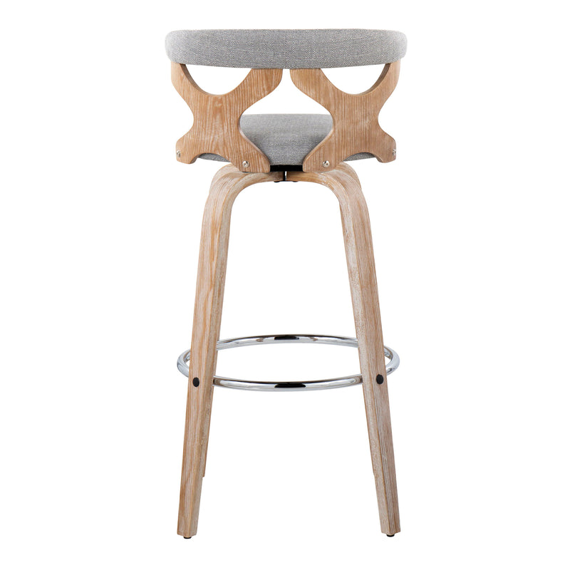 Gardenia - Contemporary Fixed Height Barstool With Swivel With Round Footrest (Set of 2)