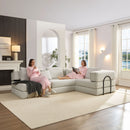 Modular L Shaped Floor Living Room Sofa Set With 6 Pillows