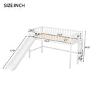 Twin Size Low Loft Bed with Ladder and Slide,White(OLD SKU:WF196418AAK)