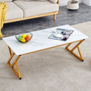 Modern Rock Slab Coffee Table With Metal Legs