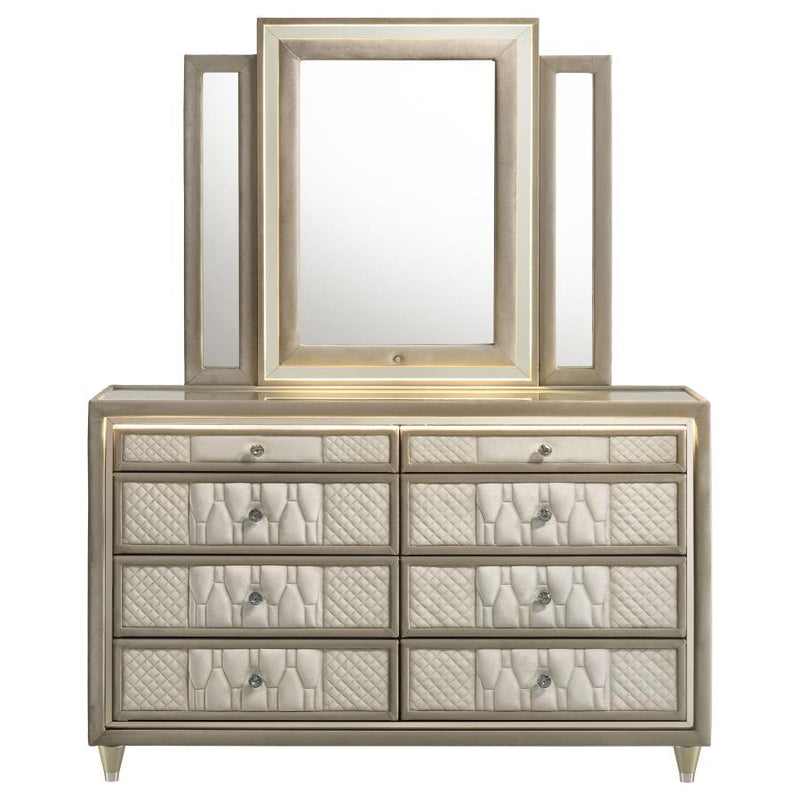 Lorient - 8-Drawer LED Bedroom Dresser Cabinet