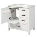 Modern Bathroom Vanity With Ceramic Sink, Solid Frame And Storage Solutions