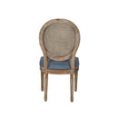 Elegant Dining Chair Set With Cane And Fabric Upholstery