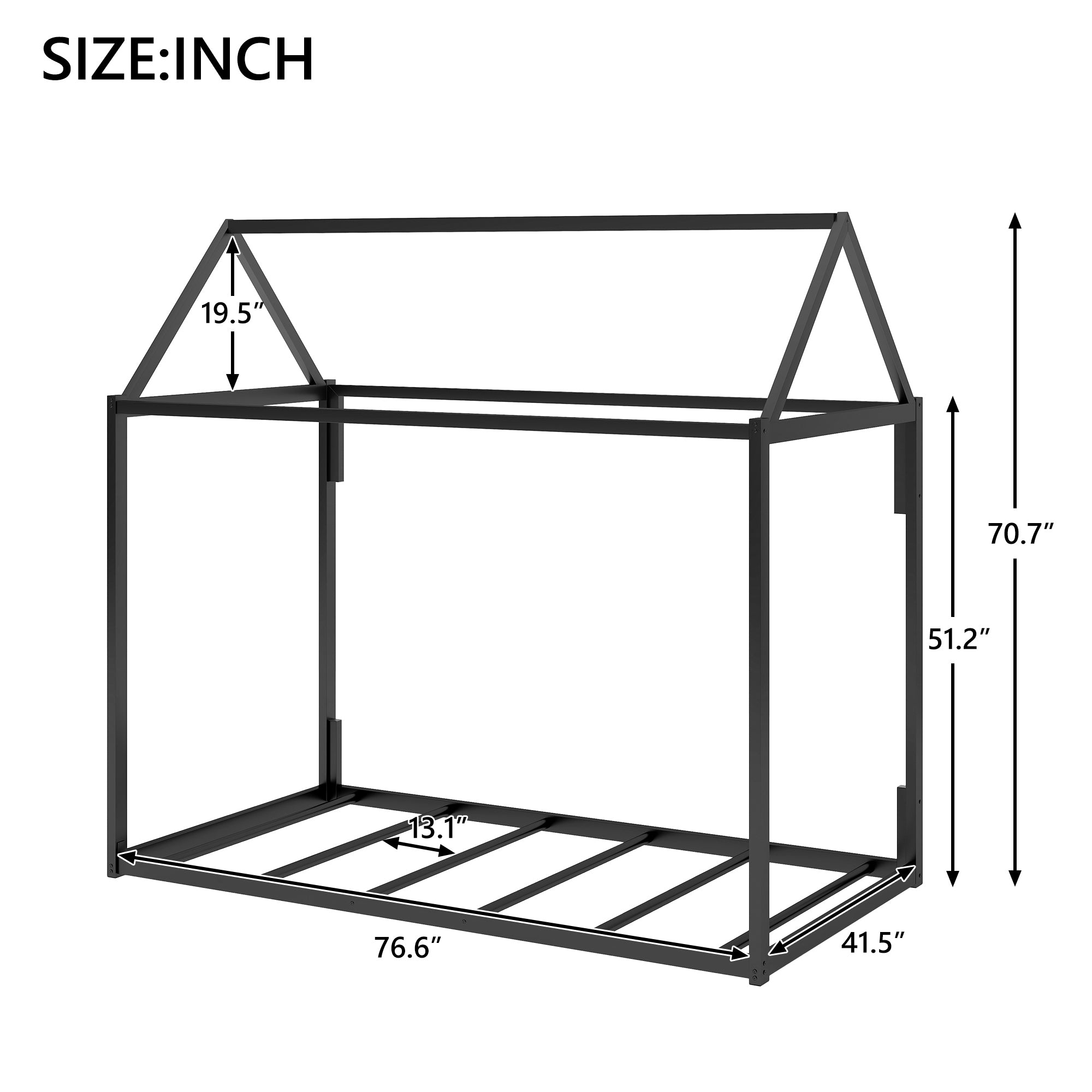 Metal House Shape Platform Bed, twin - Atlantic Fine Furniture Melbourne FL