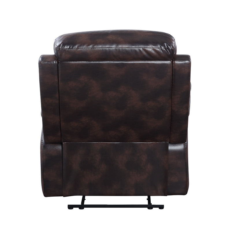 Perfiel - Recliner - 2 Tone Dark Brown Top Grain Leather