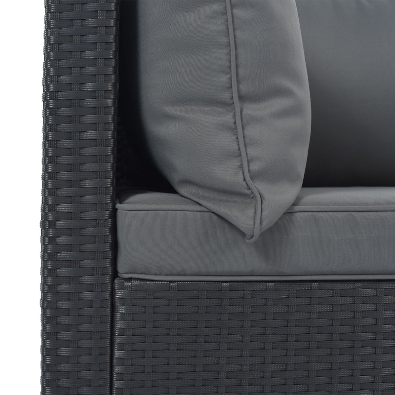 8 Pieces Outdoor Patio Furniture Conversation Wicker Sofa Set