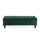 Contemporary Button Tufted And Diamond Stitched Storage Ottoman
