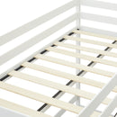 Twin Over Twin Bunk Beds Can be Turn into Upper Bed and Down Desk, Cushion Sets are Free for Kids, Teens, Girls, Boys. White,79''L x 40.9''W x 79''H.