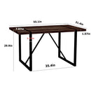 Modern Dining Table With Black Metal Legs For 4 - 6 Person