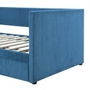 Corduroy Daybed With Two Drawers And Wood Slat