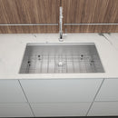 30" Undermount Kitchen Sink 16 Gauge Ledge Workstation - Brushed Nickel