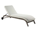 Salena - 13" Patio Sun Lounge - Beige Fabric & Gray