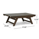 Outdoor Acacia Wood Coffee Table With Open Slat Design